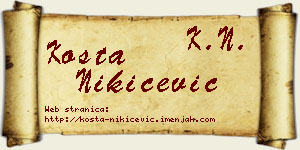 Kosta Nikićević vizit kartica